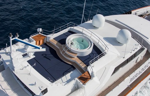 The sundeck of superyacht MIRAGGIO