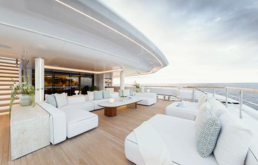 Charter yacht O'MADELEINE exterior seating area