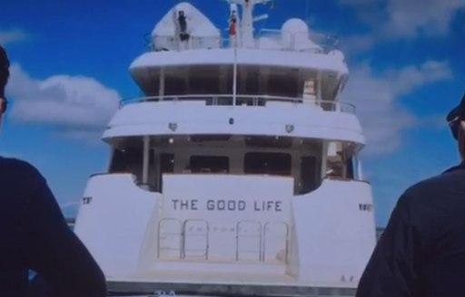 The aft deck and stern of the superyacht on Billions