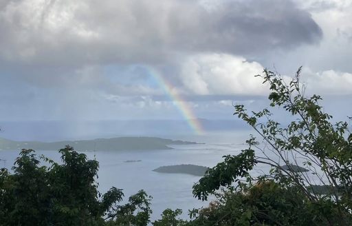 Virgin Islands National Park aerial view rainbow
