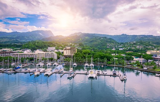 Tahiti marina in French Polynesia