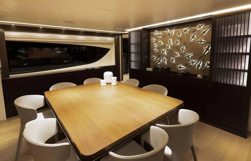 Charter yacht ONCE MORE dining table