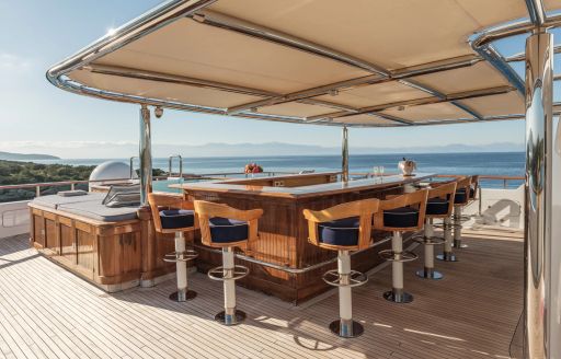 Charter yacht NOMAD exteriors and wet bar