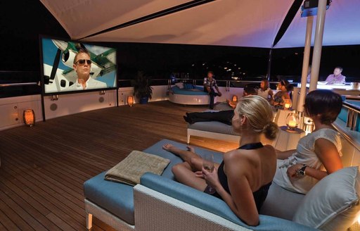 Charter guests can enjoy outdoor cinema on 'Polar Star' superyacht