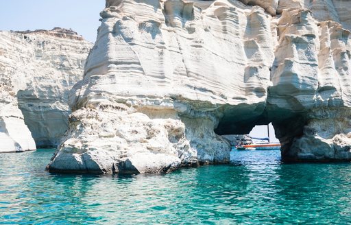 Rock formations along the coast of Milos