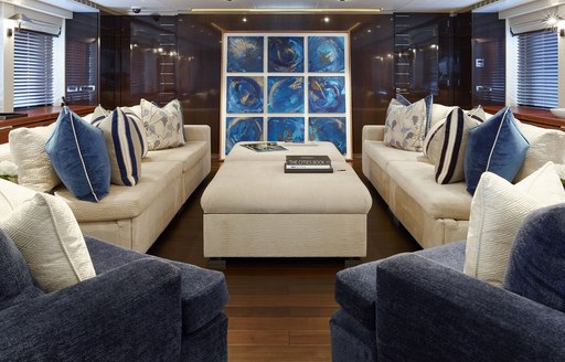 superyacht rocket indoor lounging area