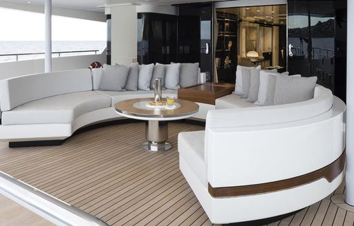 Exterior seating onboard charter yacht ANDIAMO