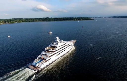 Luxury yacht AMADEA underway in the Mediterranean