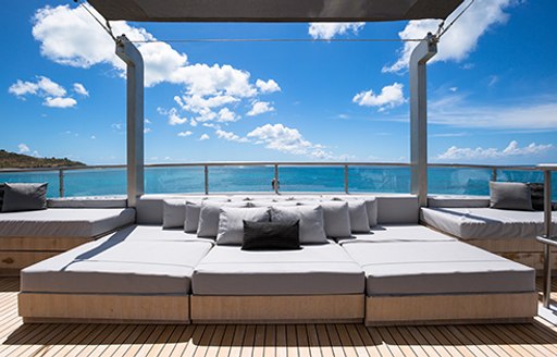 sun pads on sundeck of superyacht MARIU 