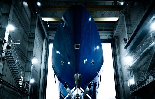 Charter yacht ANGELIQUE ground-view of bow