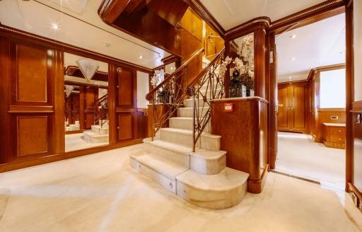 Charter yacht NEXT CHAPTER interior staircase
