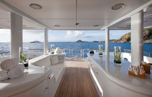 main deck aft aboard motor yacht SUNRISE 