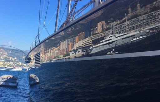 yacht reflection at the Monaco Yacht Show 2016