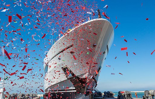 Megayacht DRAGON being launched 