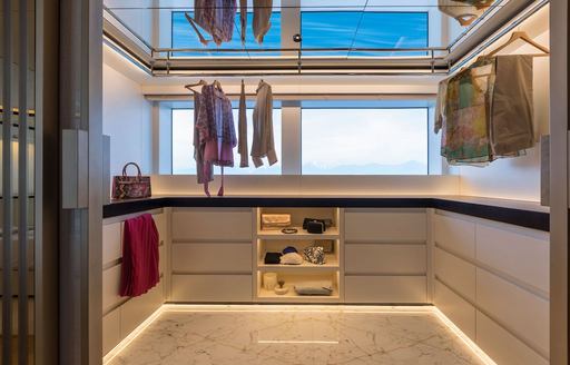 Charter yacht MAVERICK walk-in wardrobe