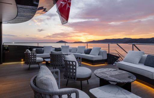 Charter yacht BEL1 exterior seating area