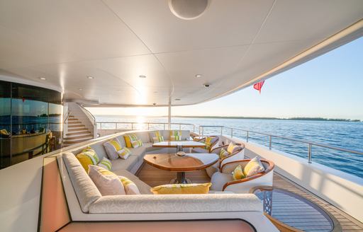 Exterior seating onboard charter yacht AMARYLLIS