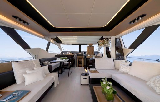 luxury motor yacht main salon