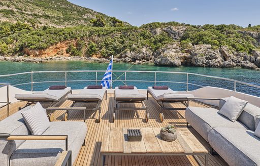 Charter yacht FOUR JOYS exteriors with sun loungers