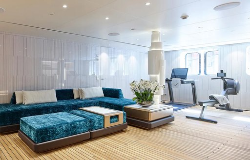 Beach club on board charter yacht SOARING