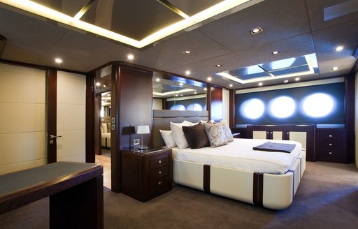 elegant master suite on board superyacht QUANTUM 