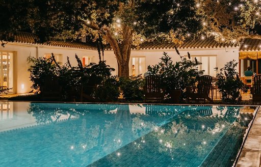 Smoix Menorca outdoor pool, night