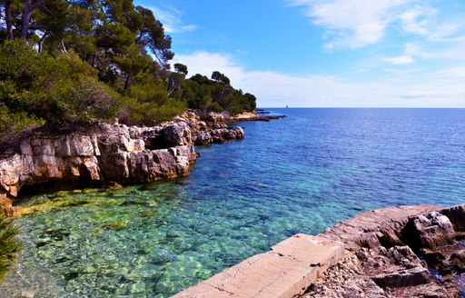 Clear water in bay of France