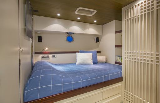 A stateroom on board sailing yacht JUPITER