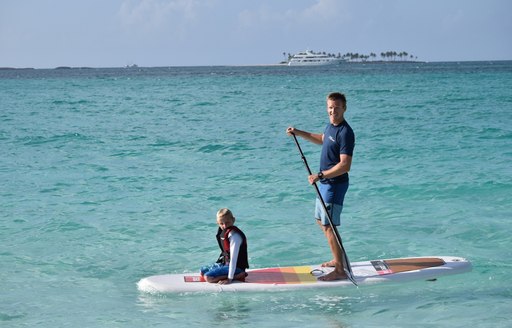 Guests of charter yacht RHINO enjoying the sea in the Bahamas