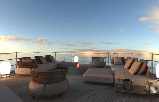 deck of superyacht geco