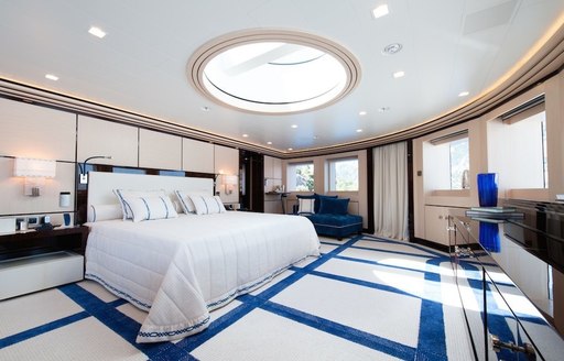 Alberto Pinto-styled master suite with wonderful views aboard superyacht AXIOMA 