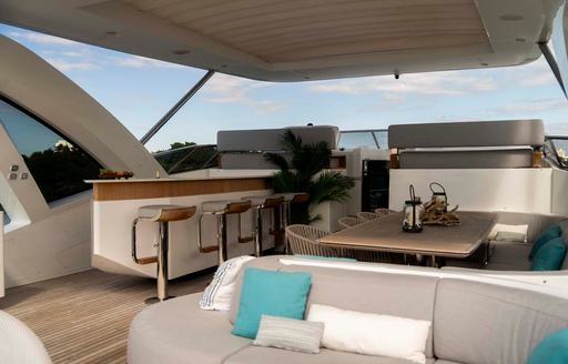 Charter yacht ALEGRIA sheltered exterior seating