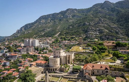 Castle of Krujë exterior and mountain