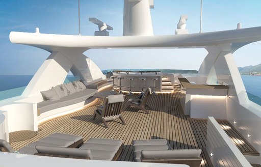 Sundeck area onboard MY Xana