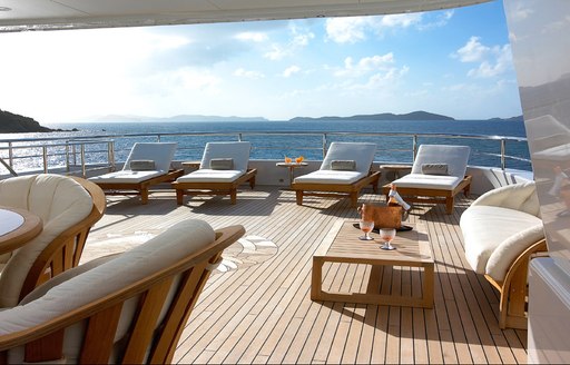 expansive deck space onboard luxury superyacht charter