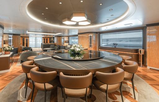 Charter yacht AELIA interior dining area