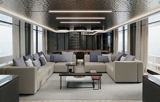 Charter yacht LOEWE main salon lounge