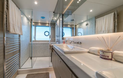 Ensuite facility onboard charter yacht LARIMAR II