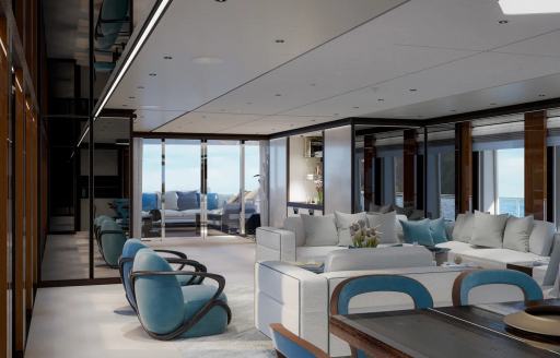 Charter yacht SOLEMATES main salon lounge