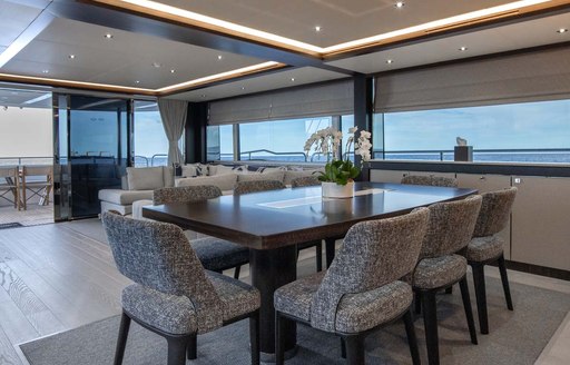 Charter yacht NIGORA interior dining area