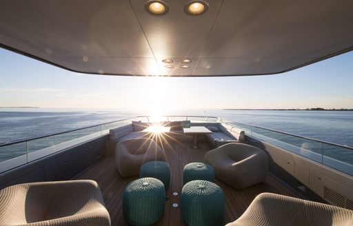 free standing furniture on sundeck of motor yacht ‘Silver Fast’ 