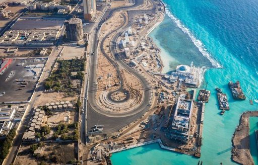 Aerial view of Jeddah Corniche Circuit