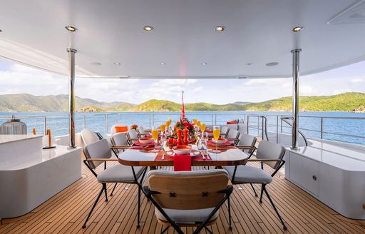 Charter yacht AD ASTRA alfresco dining area