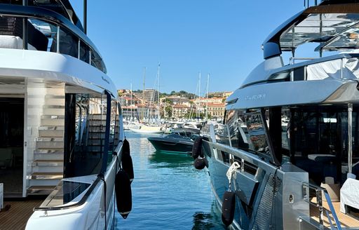 Charter yachts berthed at Vieux Port