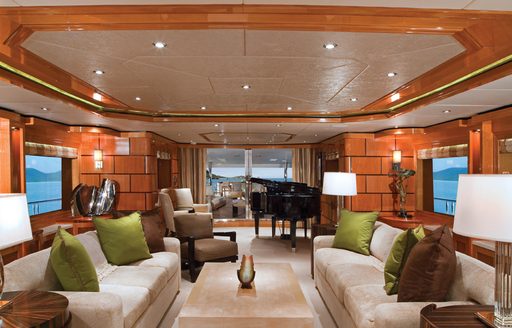 Main salon on board charter yacht IMPROMPTU