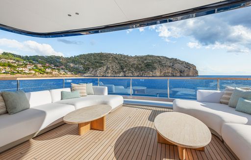 Exterior deck space onboard charter yacht LIV LOVE