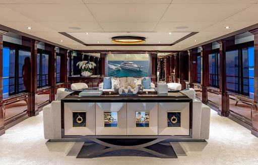 Charter yacht KEFI main salon overview