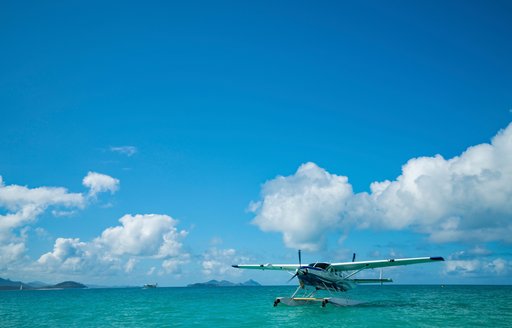 Sea plane in the Great Barrier Reef, Queensland, Australia