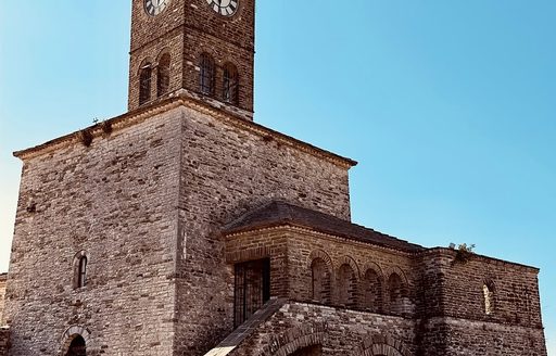 Gjirokastra Castle and a blue sky