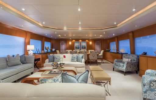 Motor yacht FOUR WISHES's main salon after refit